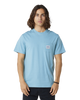 The Rip Curl Mens Horizon Badge T-Shirt in Dusty Blue