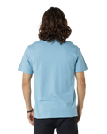 The Rip Curl Mens Horizon Badge T-Shirt in Dusty Blue