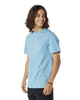 The Rip Curl Mens Horizon Badge T-Shirt in Dusty Blue