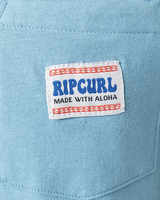 The Rip Curl Mens Horizon Badge T-Shirt in Dusty Blue