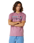 The Rip Curl Mens Down The Line T-Shirt in Mauve