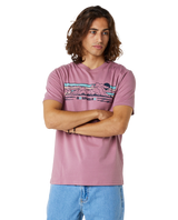 The Rip Curl Mens Down The Line T-Shirt in Mauve