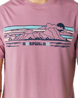 The Rip Curl Mens Down The Line T-Shirt in Mauve