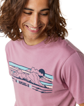 The Rip Curl Mens Down The Line T-Shirt in Mauve