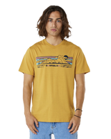 The Rip Curl Mens Down The Line T-Shirt in Mustard Gold