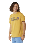 The Rip Curl Mens Down The Line T-Shirt in Mustard Gold