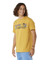 The Rip Curl Mens Down The Line T-Shirt in Mustard Gold