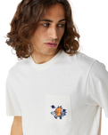 The Rip Curl Mens Shaper Embroidery T-Shirt in Bone