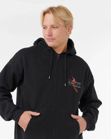 The Rip Curl Mens Eddie Would Go Zip Hoodie in Black