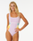 The Rip Curl Womens Sunrise Stripe Swimsuit in Lilac