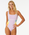 The Rip Curl Womens Sunrise Stripe Swimsuit in Lilac