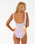 The Rip Curl Womens Sunrise Stripe Swimsuit in Lilac