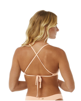 The Rip Curl Womens Classic Surf XBack Tri Bikini Top in Bright Peach