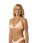 The Rip Curl Womens Classic Surf XBack Tri Bikini Top in Bright Peach