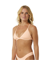 The Rip Curl Womens Classic Surf XBack Tri Bikini Top in Bright Peach