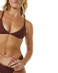 The Rip Curl Womens Premium Surf Fixed Tri Bikini Top in Plum