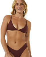 The Rip Curl Womens Premium Surf Fixed Tri Bikini Top in Plum