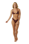 The Rip Curl Womens Premium Surf Fixed Tri Bikini Top in Plum