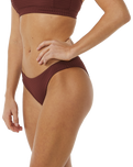 The Rip Curl Womens Premium Surf Cheeky Bikini Bottoms in Plum