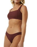 The Rip Curl Womens Premium Surf Cheeky Bikini Bottoms in Plum