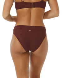 The Rip Curl Womens Premium Surf Full Bikini Bottoms in Plum