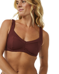 The Rip Curl Womens Premium Surf E Cup Bikini Top in Plum