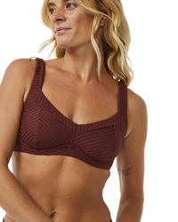 The Rip Curl Womens Premium Surf E Cup Bikini Top in Plum