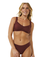 The Rip Curl Womens Premium Surf E Cup Bikini Top in Plum