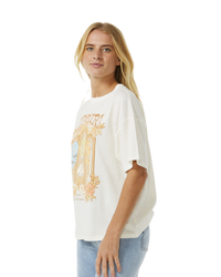 The Rip Curl Womens Tropical Tour Heritage T-Shirt in Bone