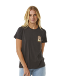 The Rip Curl Womens Magic Bay Standard T-Shirt in Washed Black