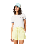 The Rip Curl Womens Ringer Neon T-Shirt in Off White