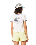 The Rip Curl Womens Ringer Neon T-Shirt in Off White