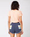 The Rip Curl Womens Block Party V T-Shirt in Bright Peach