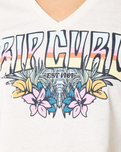The Rip Curl Womens Block Party V T-Shirt in Off White