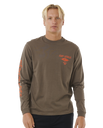 The Rip Curl Mens Fade Out Icon Long Sleeve T-Shirt in Rock