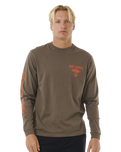 The Rip Curl Mens Fade Out Icon Long Sleeve T-Shirt in Rock