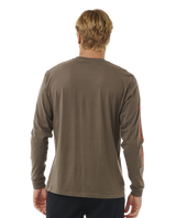 The Rip Curl Mens Fade Out Icon Long Sleeve T-Shirt in Rock