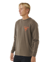 The Rip Curl Mens Fade Out Icon Long Sleeve T-Shirt in Rock