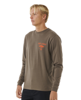 The Rip Curl Mens Fade Out Icon Long Sleeve T-Shirt in Rock