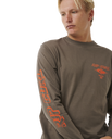 The Rip Curl Mens Fade Out Icon Long Sleeve T-Shirt in Rock