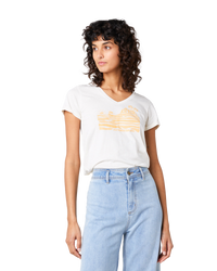 The Rip Curl Womens Re-Entry V-Neck T-Shirt in Bone