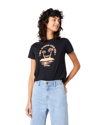 The Rip Curl Womens Re-Entry T-Shirt in Black