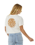 The Rip Curl Womens Wettie Icon Crop T-Shirt in Bone