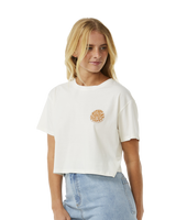 The Rip Curl Womens Wettie Icon Crop T-Shirt in Bone