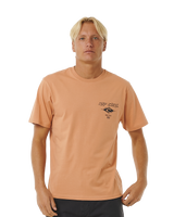 The Rip Curl Mens Fade Out Icon T-Shirt in Clay