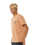 The Rip Curl Mens Fade Out Icon T-Shirt in Clay