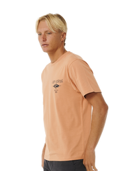 The Rip Curl Mens Fade Out Icon T-Shirt in Clay