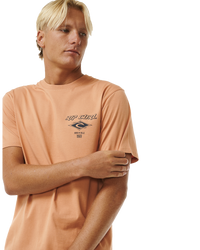 The Rip Curl Mens Fade Out Icon T-Shirt in Clay