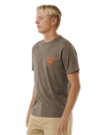 The Rip Curl Mens Fade Out Icon T-Shirt in Rock