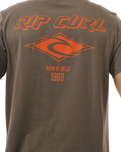 The Rip Curl Mens Fade Out Icon T-Shirt in Rock